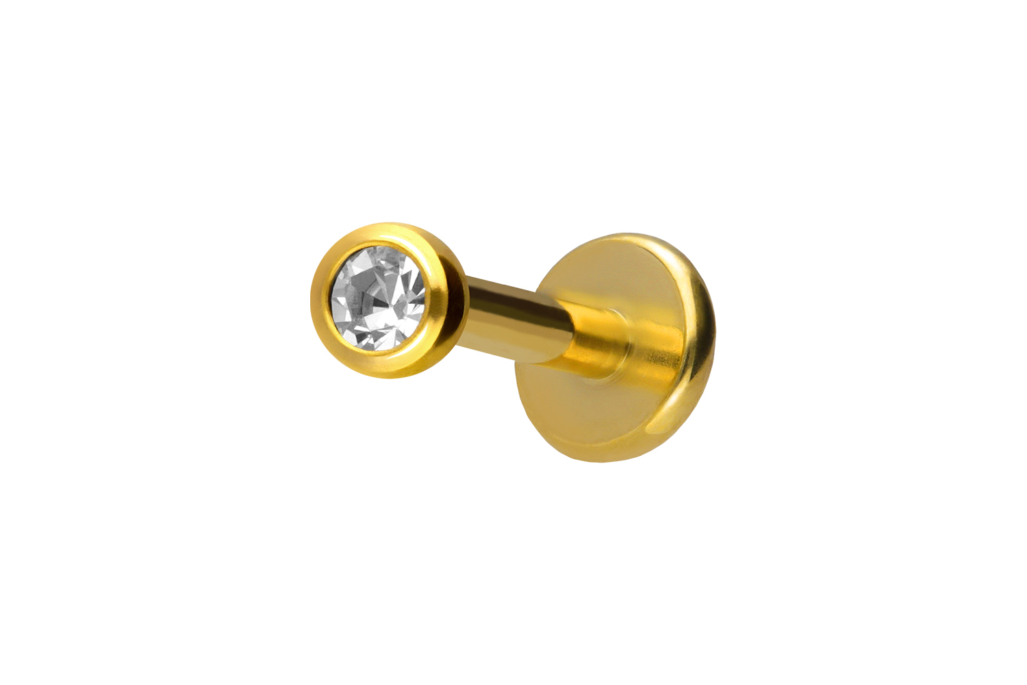 Titan Labret Piercing mit Innengewinde KRISTALL
